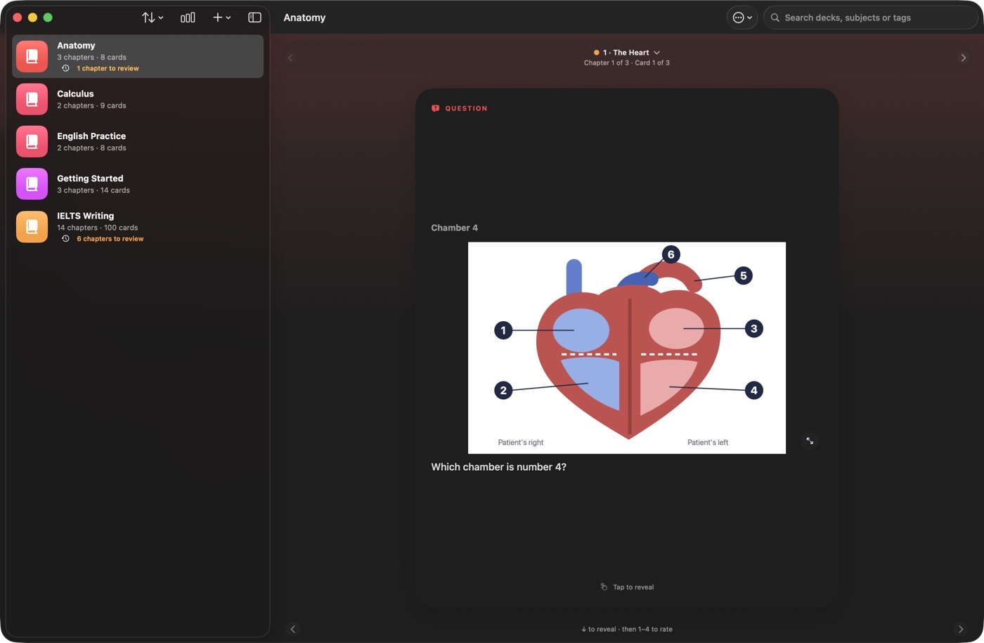 The iToth Mac window with the library in the sidebar and the Anatomy book open on the right.